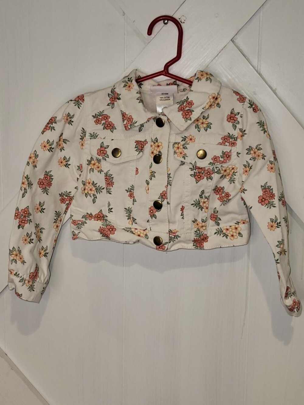 Little Lass Cute Floral Toddler Jacket 3T 100% Cotton